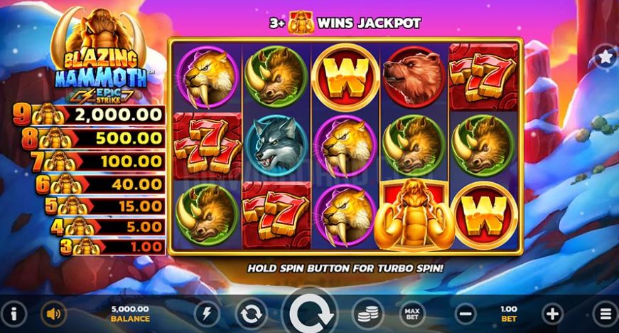 Meo choi Blazing Mammoth slot game 